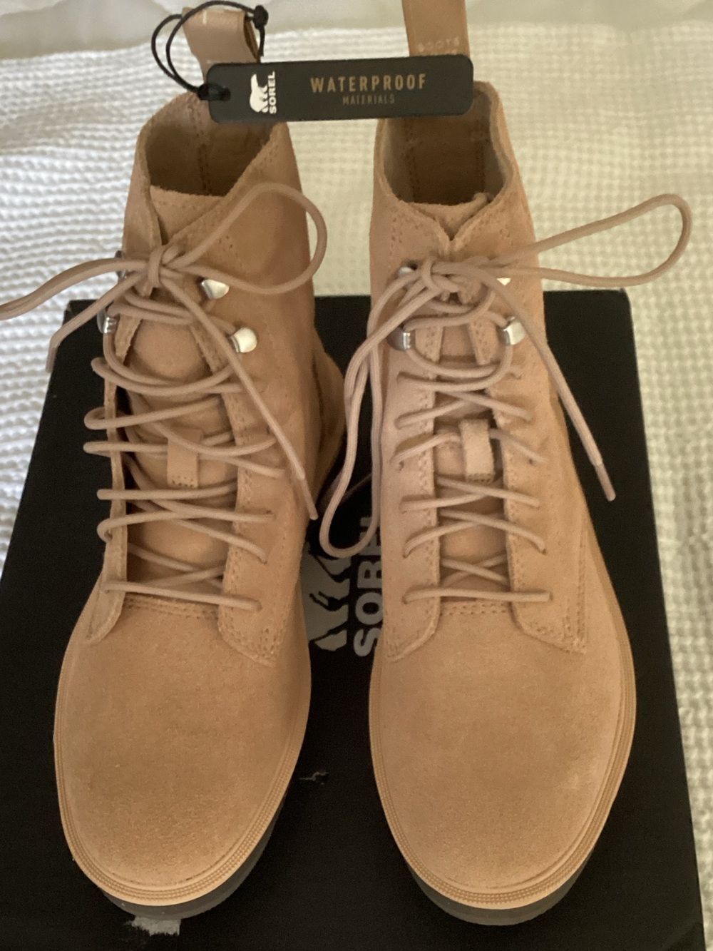 Sorel Women's Lace-Up Waterproof Suede Boots - Light Brown